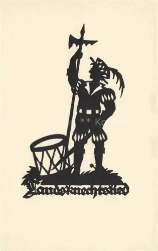 AK / Ansichtskarte SCHWINDT A. M. Kuenstlerkarte Schattenbild Landsknechts Lied 