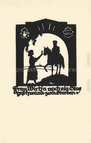 AK / Ansichtskarte SCHWINDT A. M. Kuenstlerkarte Schattenbild Frau Wirtin noch ein Glas