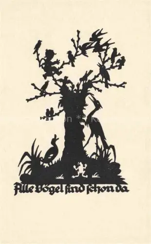AK / Ansichtskarte SCHWINDT A. M. Kuenstlerkarte Schattenbild Alle Voegel sind schon da