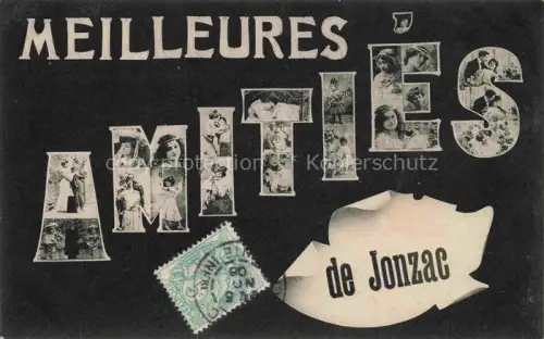 AK / Ansichtskarte Jonzac 17 Charente-Maritime Meilleures amitiés Schriftzug