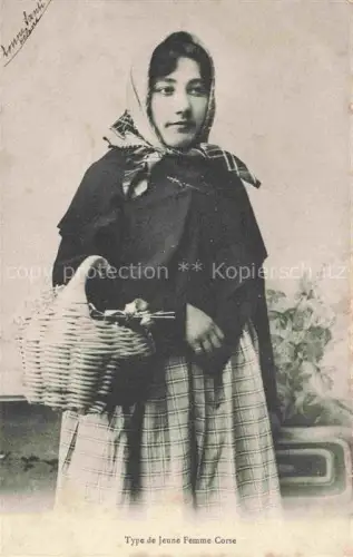 AK / Ansichtskarte CORSE  Corte Ile de Korsika Scènes et Types Jeune Femme Corse