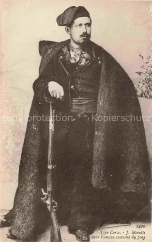 AK / Ansichtskarte CORSE  Corte Ile de Korsika Scènes et Types J. Moretti dans l'ancien costume du pay