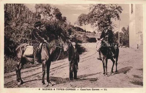 AK / Ansichtskarte CORSE  Corte Ile de Korsika Scènes et Types Cavalier Corses