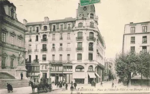AK / Ansichtskarte SAINT-ETIENNE  ST-ETIENNE 42 Loire Place de l'Hôtel de Ville et Rue Blanqui