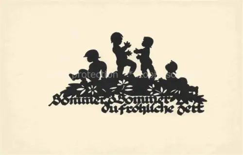 AK / Ansichtskarte SCHWINDT A. M. Kuenstlerkarte Schattenbild Sommer du froehliche Zeit 