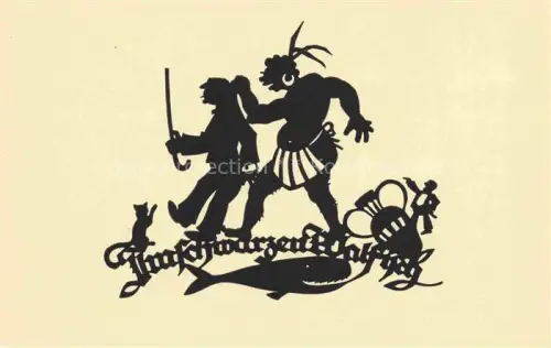 AK / Ansichtskarte SCHWINDT A. M. Kuenstlerkarte Schattenbild Im schwarzen Walfisch zu Askalon