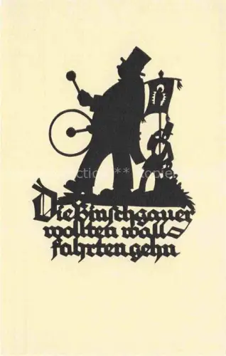 AK / Ansichtskarte SCHWINDT A. M. Kuenstlerkarte Schattenbild Binschgauer wollfahrten gehen