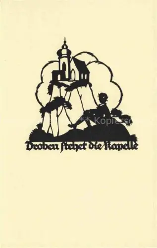 AK / Ansichtskarte SCHWINDT A. M. Kuenstlerkarte Schattenbild Oben steht die Kapelle 