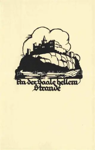 AK / Ansichtskarte SCHWINDT A. M. Kuenstlerkarte Schattenbild An der Saale hellem Strande 