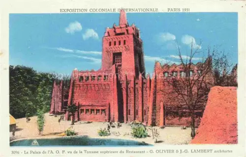 AK / Ansichtskarte Exposition Coloniale Paris 1931 Palais de A.O.F. Terrasse superieure Restourant 