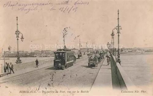 AK / Ansichtskarte STRAssENBAHN Tramway-- Bordeaux pueont Bastide 