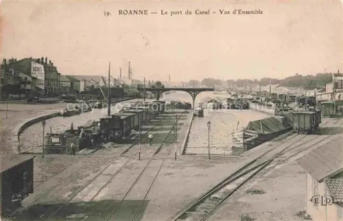 AK / Ansichtskarte ROANNE 42 Loire Le port du canal vue d'ensemble