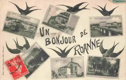 AK / Ansichtskarte ROANNE 42 Loire Un bonjour de la ville vues d'ensemble Briefschwalben