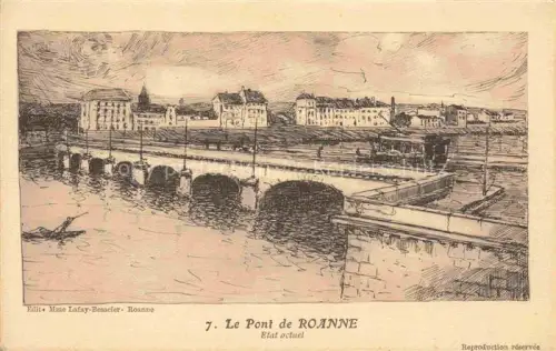 AK / Ansichtskarte ROANNE 42 Loire Le Pont sur la Loire Dessin Kuenstlerkarte