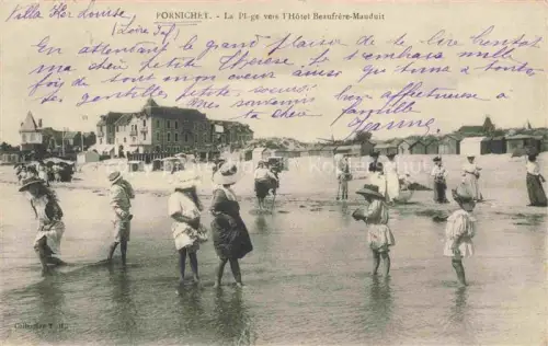 AK / Ansichtskarte PORNICHET Saint-Nazaire 44 Loire-Atlantique La plage vers l'Hôtel Beaufrère-Mauduit