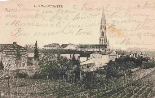 AK / Ansichtskarte Bon-Encontre AGEN 47 Lot-et-Garonne Vue générale Eglise