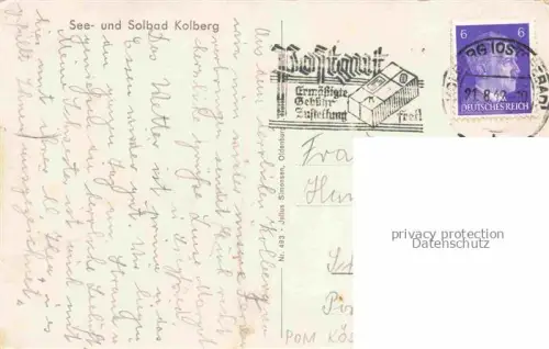 AK / Ansichtskarte Kolberg  Ostseebad KOLOBRZEG PL Seebruecke und Kurhaus See- und Solbad Strand