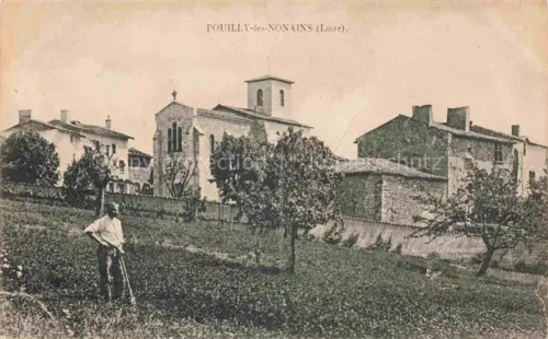 AK / Ansichtskarte Pouilly-les-Nonains ROANNE 42 Loire Vue générale Eglise