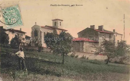AK / Ansichtskarte Pouilly-les-Nonains ROANNE 42 Loire Vue d'ensemble et l'église