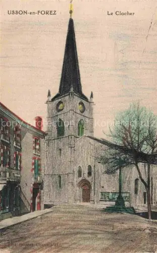 AK / Ansichtskarte Usson-en-Forez Montbrison 42 Loire Le Clocher Dessin Kuenstlerkarte