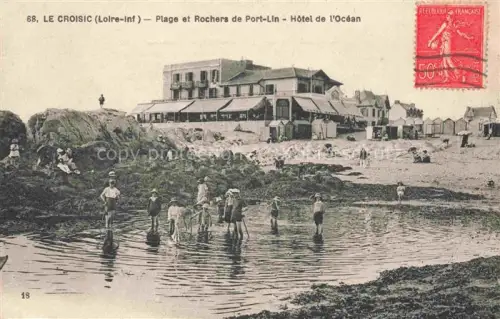 AK / Ansichtskarte Le Croisic Saint-Nazaire 44 Loire-Atlantique Plage et Rochers de Port-Lin Hôtel de l'Oceán