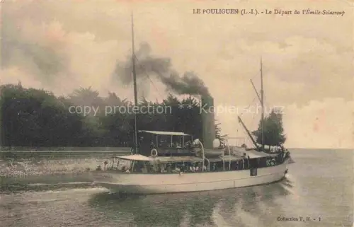 AK / Ansichtskarte LE POULIGUEN Saint-Nazaire 44 Loire-Atlantique Le départ de l'Emile Solacroup Bateau