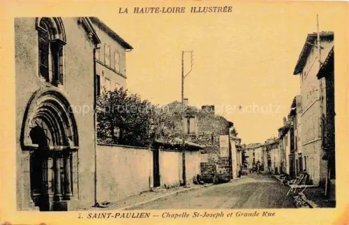AK / Ansichtskarte Saint-Paulien LE PUY 43 Haute-Loire Chapelle St. Joseph et Grande Rue