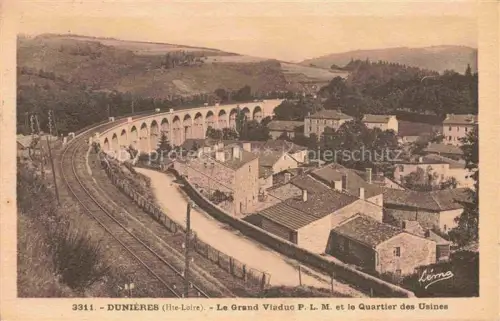 AK / Ansichtskarte Dunieres Yssingeaux 43 Haute-Loire Grand Viaduc P. L. M. et le Quartier des Usines