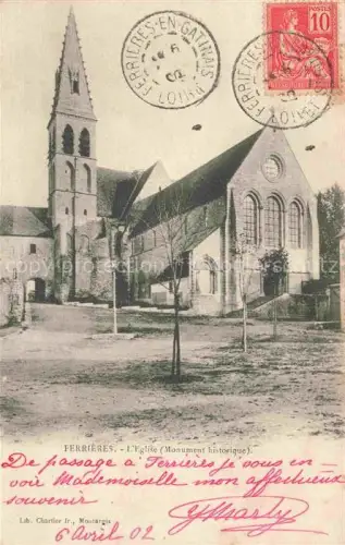 AK / Ansichtskarte Ferrieres-en-Gatinais Montargis 45 Loiret Eglise Monument historique