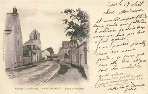 AK / Ansichtskarte Manchecourt Pithiviers 45 Loiret Route de Puiseaux
