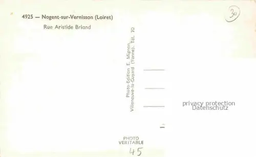 AK / Ansichtskarte Nogent-sur-Vernisson MONTARGIS 45 Loiret Rue Aristide Briand