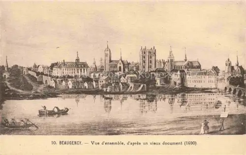 AK / Ansichtskarte Beaugency ORLEANS 45 Loiret Vue d'ensemble d'après un vieux document 1690 Kuenstlerkarte