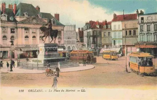 AK / Ansichtskarte ORLEANS 45 Loiret Place du Martroi Monument Tram