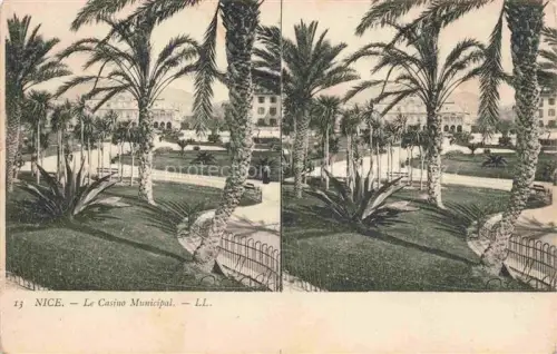 AK / Ansichtskarte STEREOSKOPKARTE Stereo-Karte Stereo-Ak le Casino Municipal Nice 