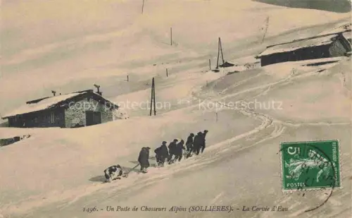 AK / Ansichtskarte Gebirgsjaeger Chasseur Alpins Reggimento Alpini Militaria-- Sollieres la Corvee d'Eau 