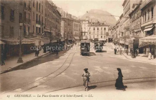 AK / Ansichtskarte STRAssENBAHN Tramway-- Grenoble Place Grenette Saint Eynard