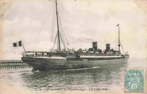AK / Ansichtskarte Dampfer Binnenschifffahrt Le Havre La TOURAINE
