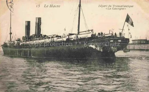 AK / Ansichtskarte Dampfer Binnenschifffahrt Le Havre Transatlantique La Gascogne