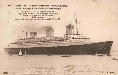 AK / Ansichtskarte Dampfer Oceanliner Le Havre Normandie 