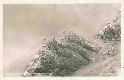 AK / Ansichtskarte Seilbahn Cable-Car Telepherique Zugspitzenbahn Wagenkreuzung