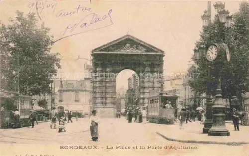 AK / Ansichtskarte STRAssENBAHN Tramway-- Bordeaux Place Porte Aquitaine