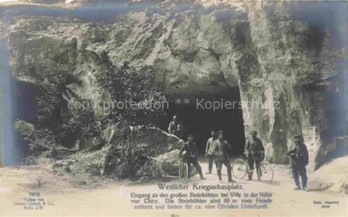 AK / Ansichtskarte Chiry-Ourscamp COMPIEGNE 60 Oise Westlicher Kriegsschauplatz Eingang zu den grossen Steinhoehlen bei Ville