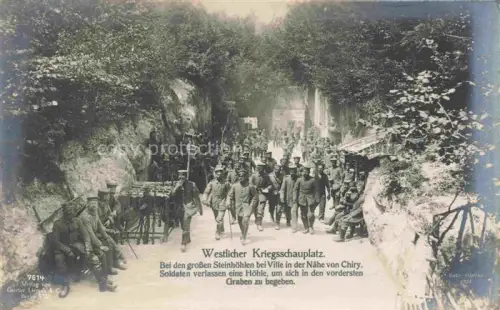 AK / Ansichtskarte Chiry-Ourscamp COMPIEGNE 60 Oise Westlicher Kriegsschauplatz Bei den grossen Steinhoehlen bei Ville