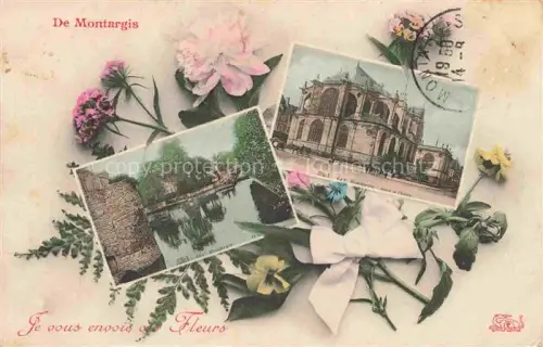 AK / Ansichtskarte MONTARGIS 45 Loiret Je vous envois de fleurs de la ville Abside de l'église Canal