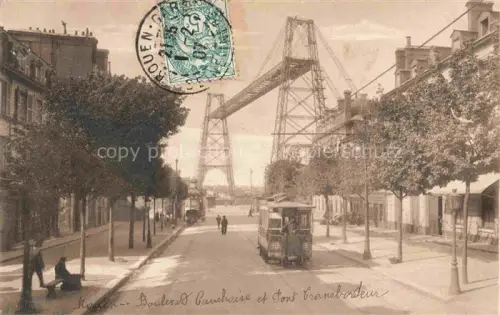 AK / Ansichtskarte STRAssENBAHN Tramway-- Rouen le Boulevard Cauchois Pont Transbordeur
