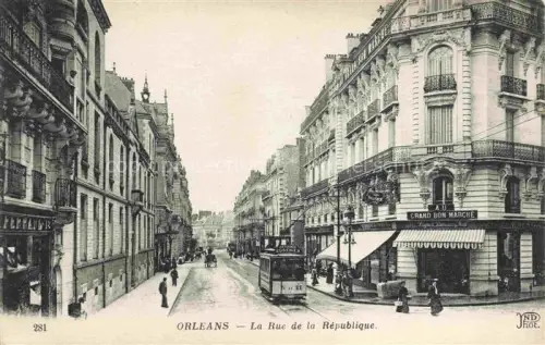 AK / Ansichtskarte STRAssENBAHN Tramway-- Orleans la Rue de la Republique 
