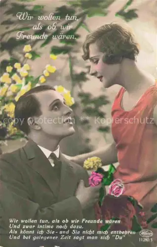 AK / Ansichtskarte Foto Weco Nr. 11280/3 Freunde Paar Rose