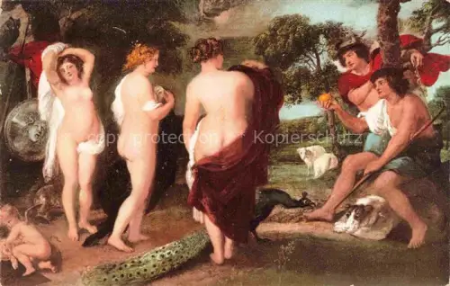 AK / Ansichtskarte RUBENS Paul-Peter Pierre-Paul (1577-1640) Kuenstlerkarte the Judgment of Paris Frauen Engel Pfau