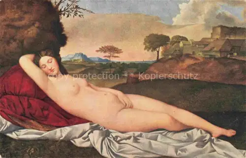 AK / Ansichtskarte GIORGIONE Kuenstlerkarte Schlummernde Venus Frauen Dresden