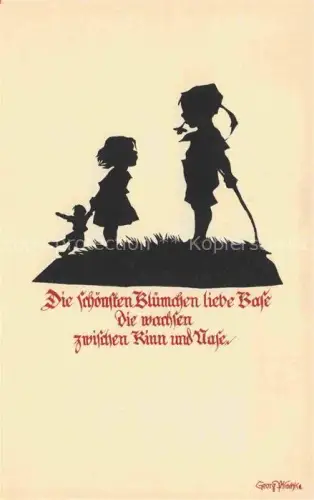 AK / Ansichtskarte PLISCHKE Georg Kuenstlerkarte Schattenbild Kinder Puppe 
